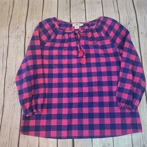 Vineyard Vines | Pink / Blue Buffalo Check Plaid Flannel Tunic Top